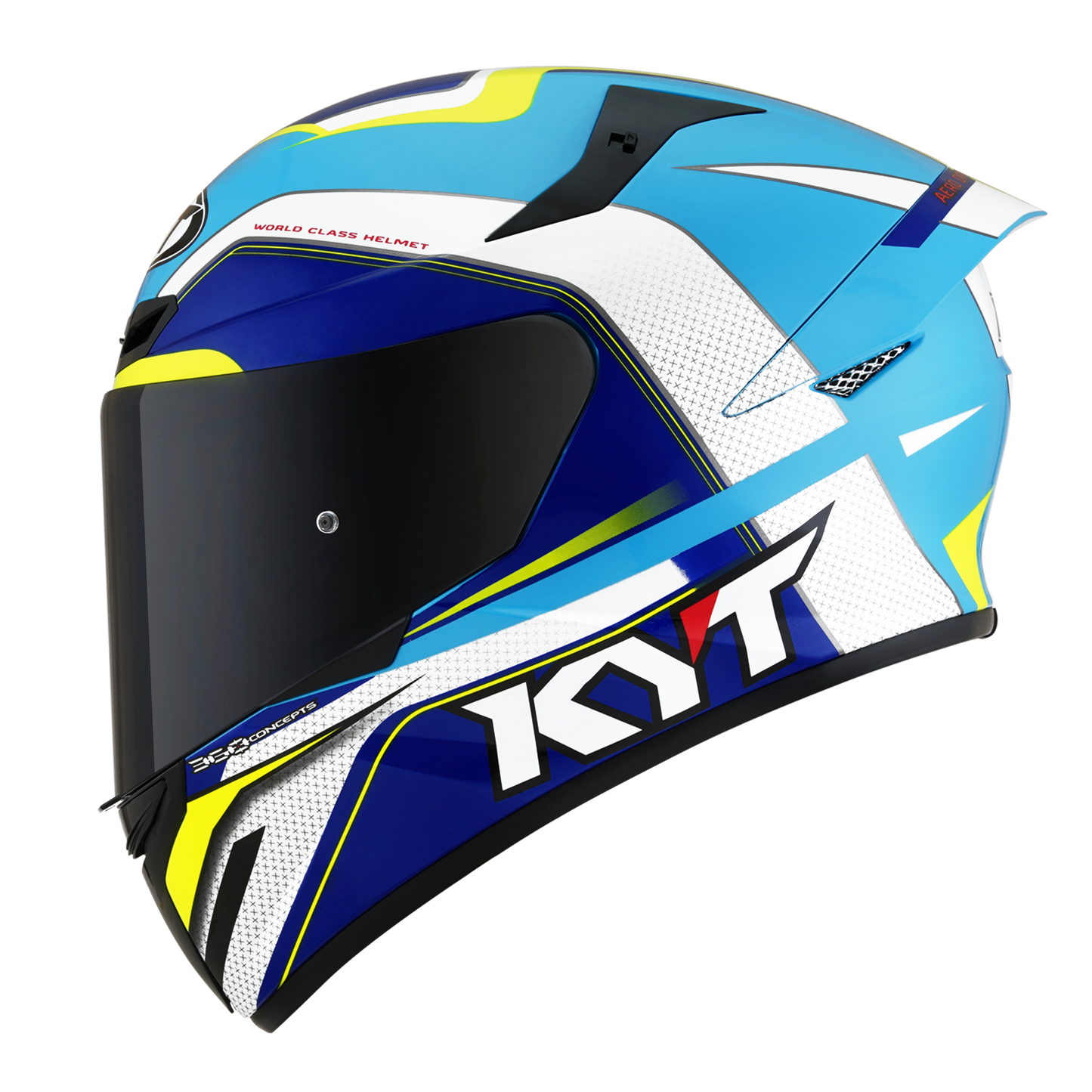 Casca integrala KYT TT-Course Grand Prix alb/albastru - MotoRR