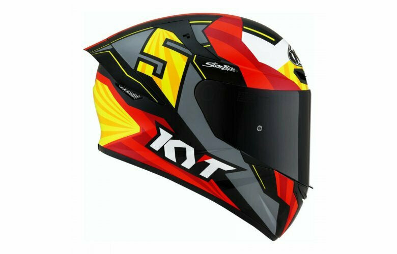 Casca integrala KYT TT-Course Flux negru/galben/rosu - MotoRR