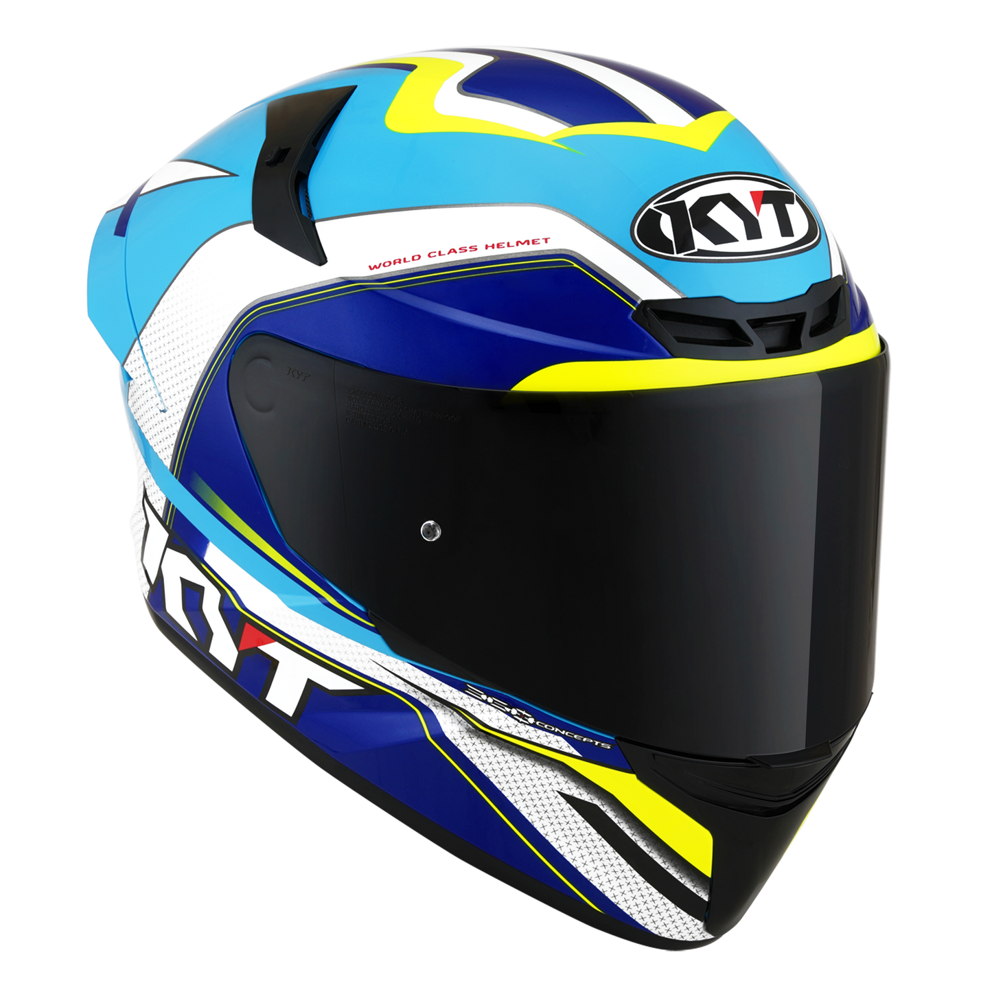 Casca integrala KYT TT-Course Grand Prix alb/albastru - MotoRR