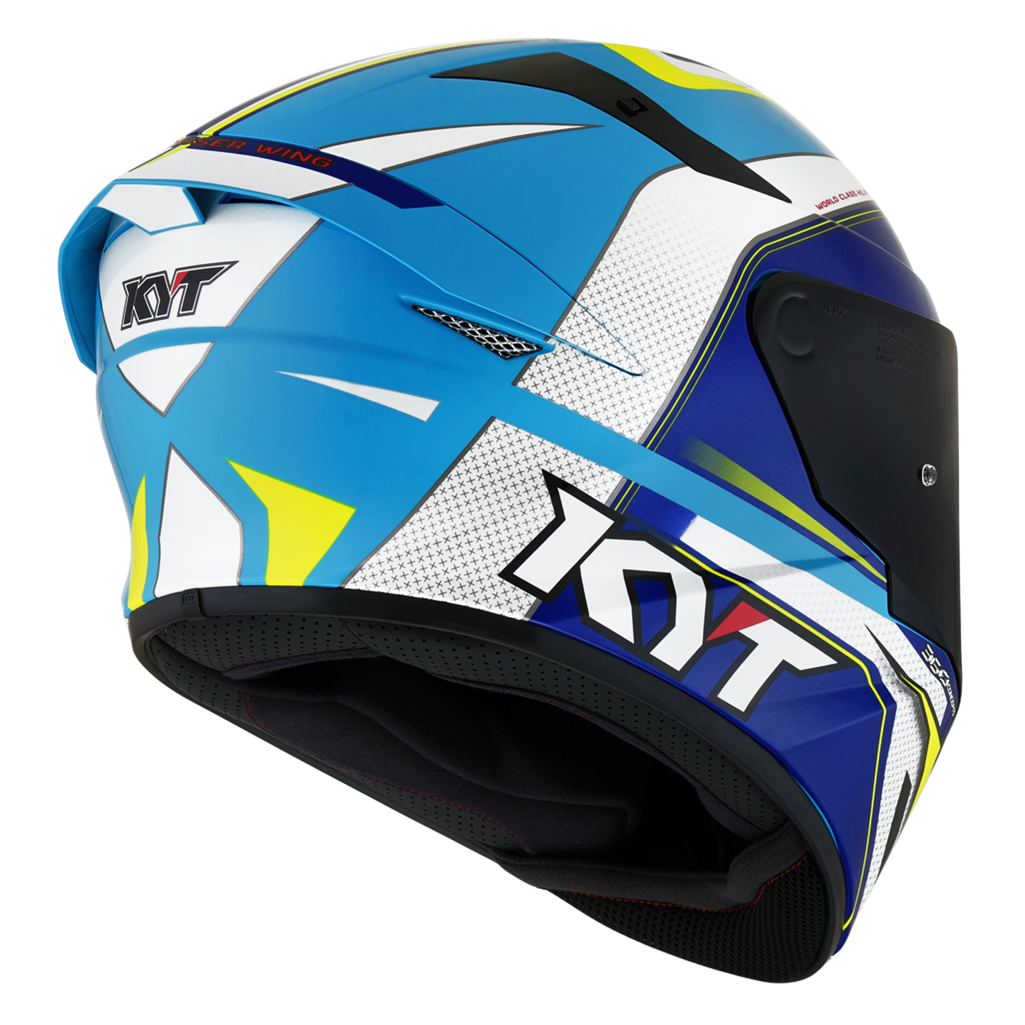 Casca integrala KYT TT-Course Grand Prix alb/albastru - MotoRR