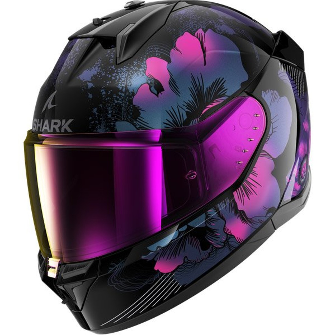 Casca integrala Shark D-Skwal 3 Lady Mayfer negru / albastru / roz Pinlock ready - MotoRR