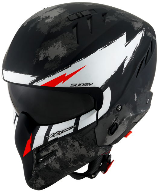 Casca integrala Suomy Armor Hi Volt Mat negru/alb - MotoRR