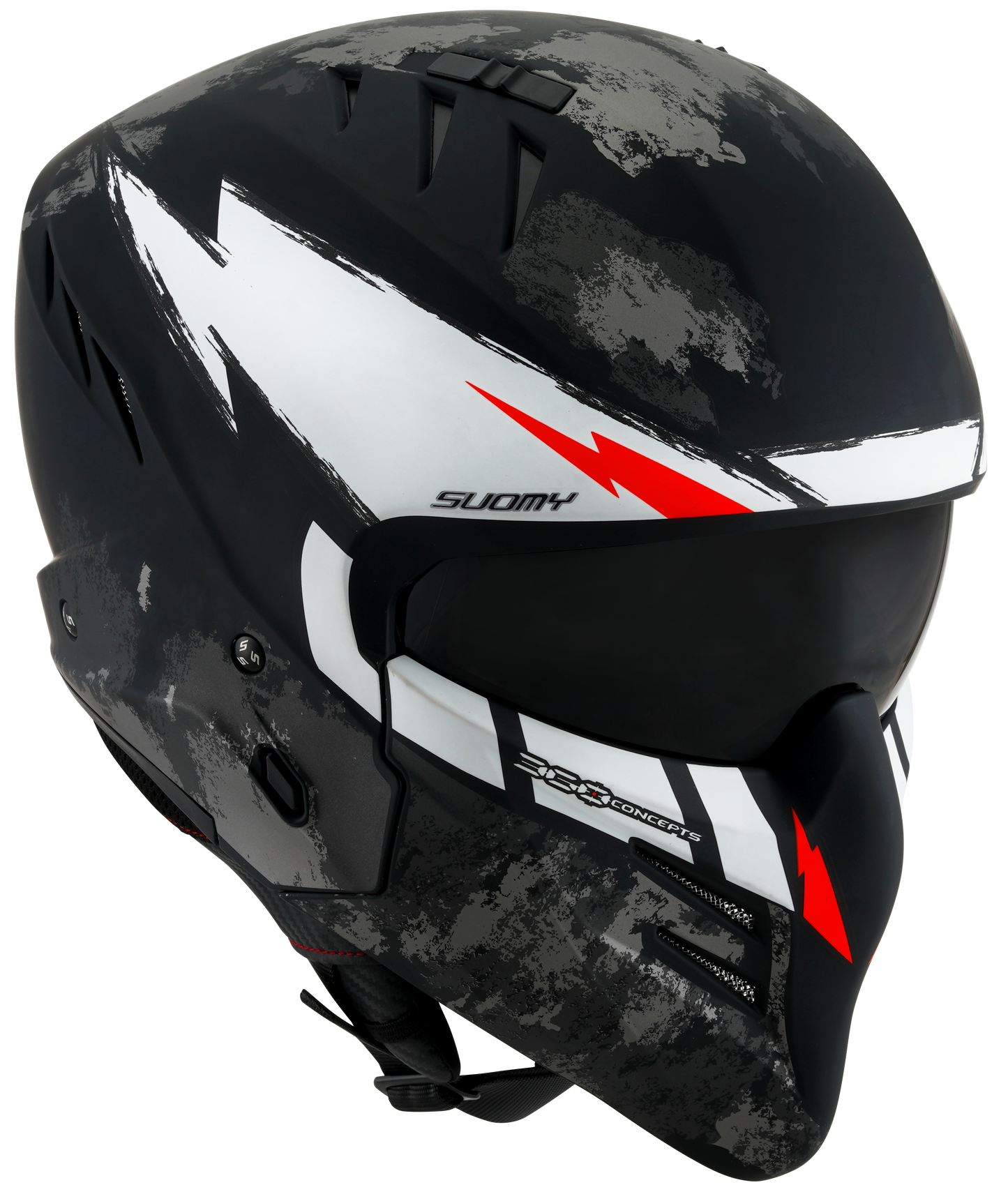 Casca integrala Suomy Armor Hi Volt Mat negru/alb - MotoRR