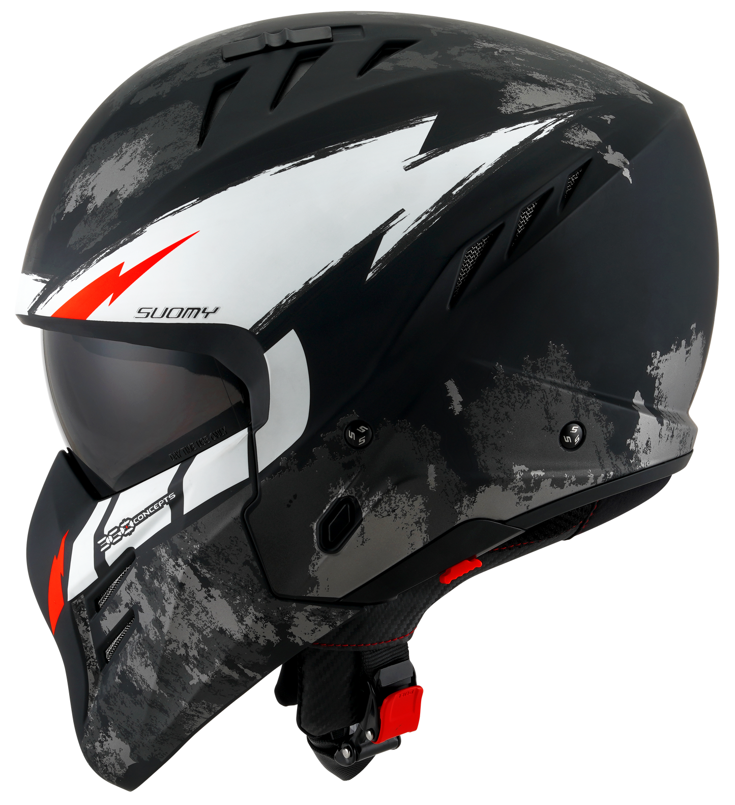 Casca integrala Suomy Armor Hi Volt Mat negru/alb - MotoRR