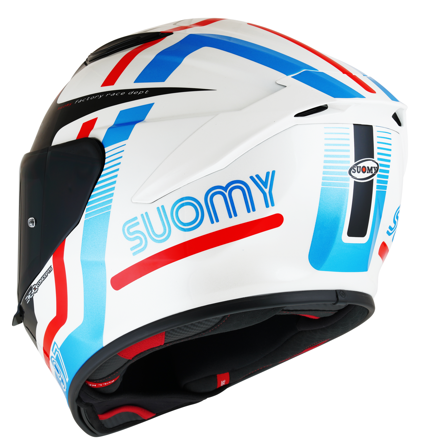 Casca integrala Suomy Track-1 Ninety Seven alb/rosu