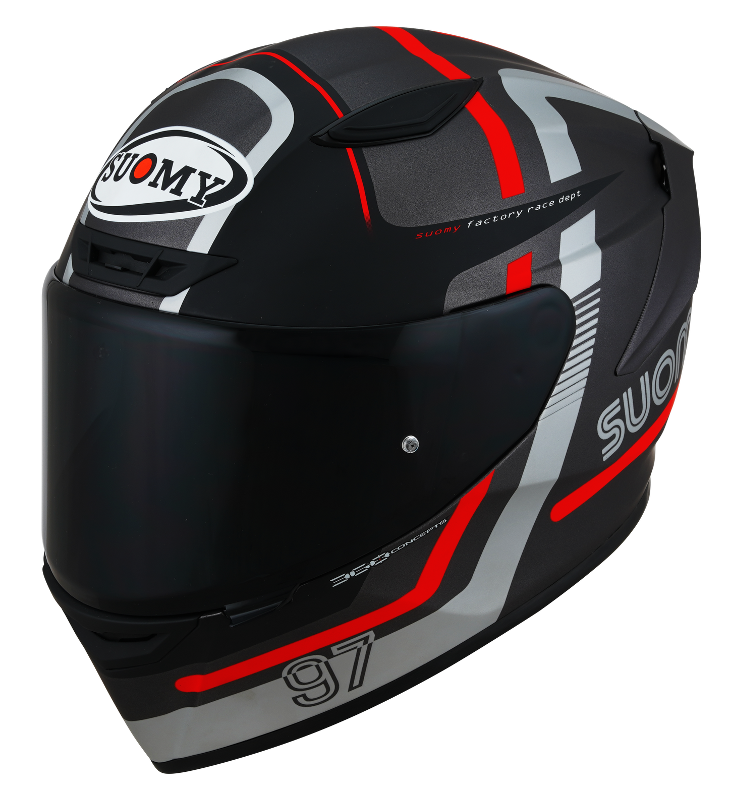 Casca integrala Suomy Track-1 Ninety Seven Matt gri/rosu/ - MotoRR