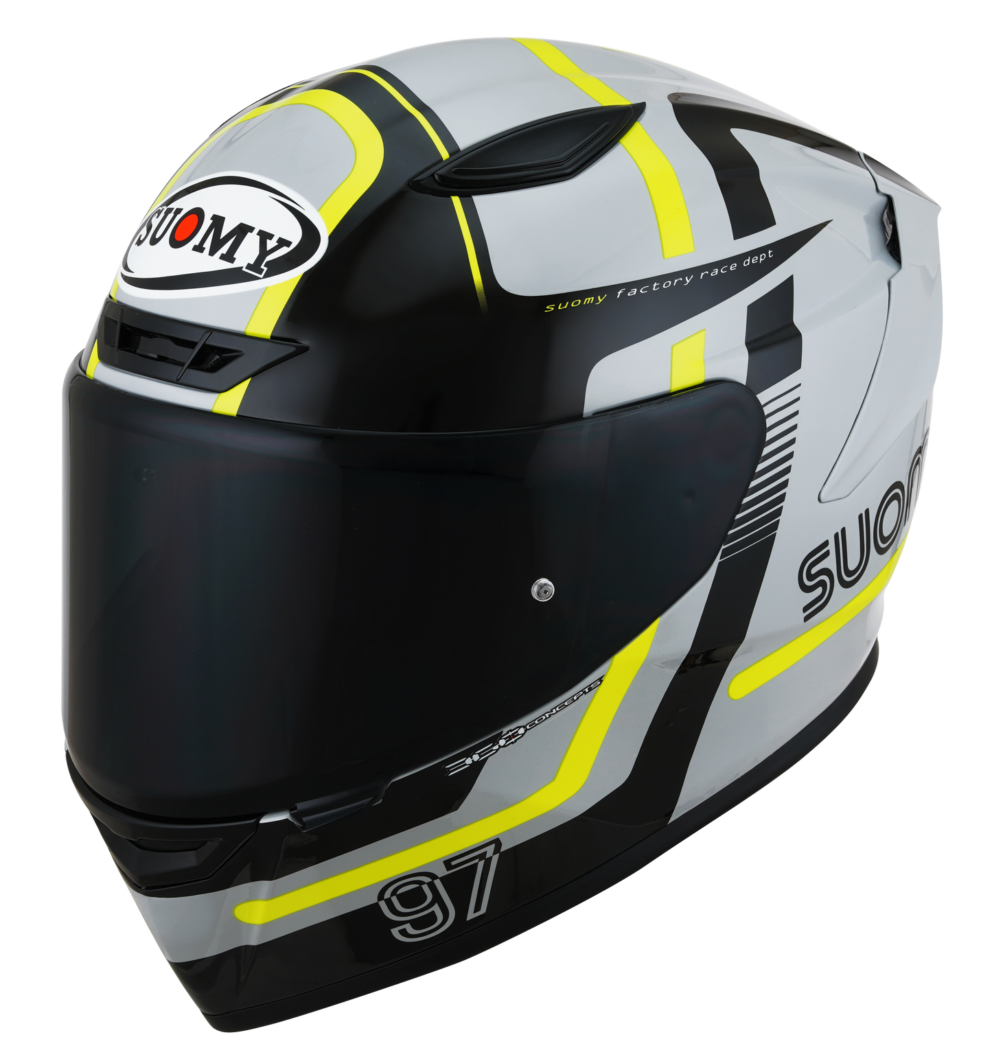 Casca integrala Suomy Track-1 Ninety Seven gri/galben - MotoRR