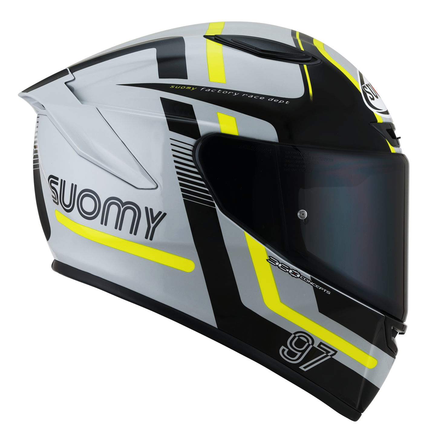 Casca integrala Suomy Track-1 Ninety Seven gri/galben - MotoRR