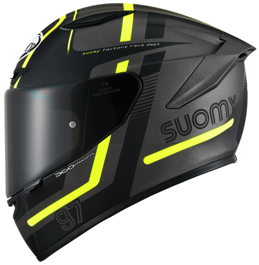 Casca integrala Suomy Track-1 Ninety Seven mat gri/galben - MotoRR