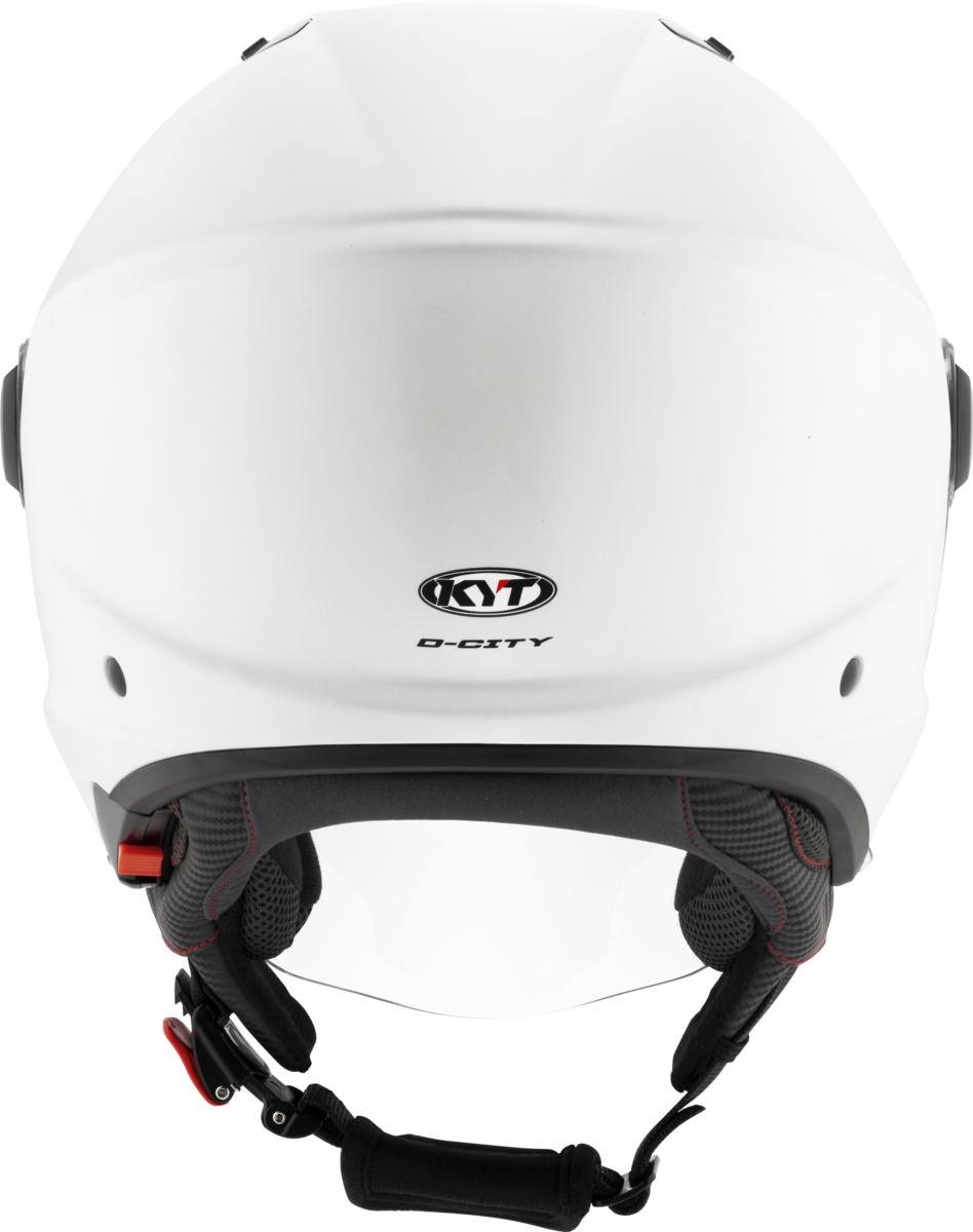 Casca Open Face KYT D-City Plain Crystal alb mat