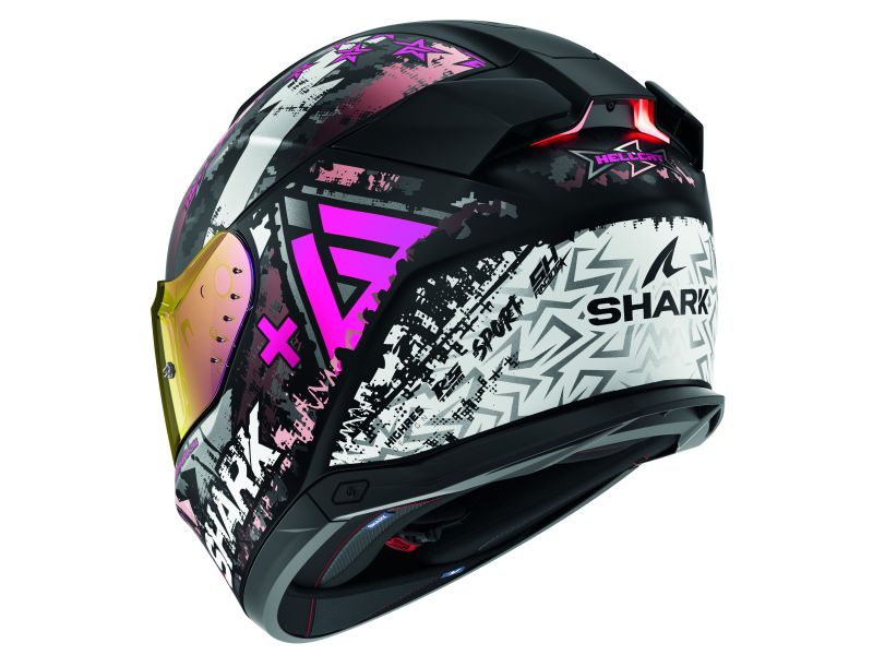 Casca integrala cu LED Shark Skwal i3 Hellcat Mat negru / gri / roz / alb