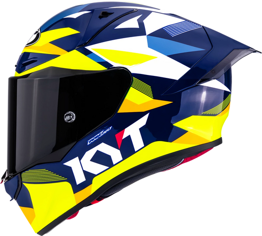 Casca integrala KYT R1R Diamond galben/albastru - MotoRR