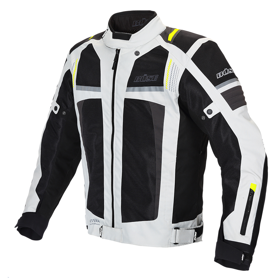 Geaca textil BUSE Livorno gri deschis - MotoRR