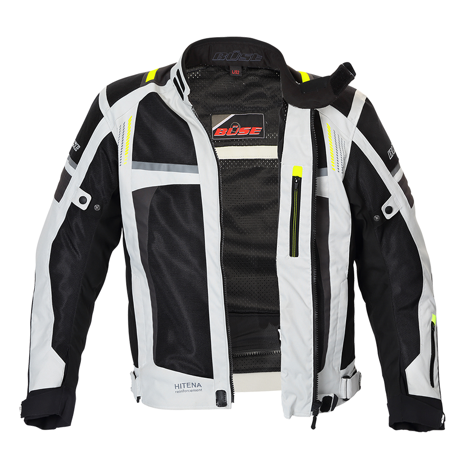 Geaca textil BUSE Livorno gri deschis - MotoRR