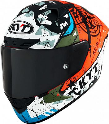 Casca integrala KYT NZ Race Blazing Matt rosu/alb/verde - MotoRR