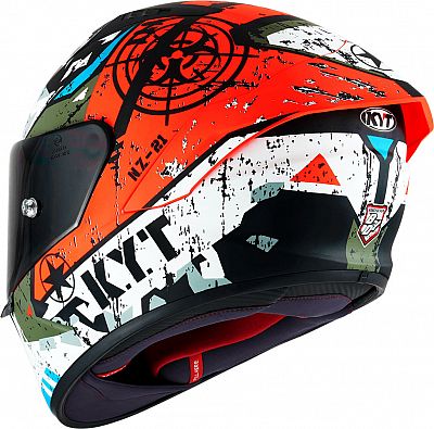 Casca integrala KYT NZ Race Blazing Matt rosu/alb/verde - MotoRR