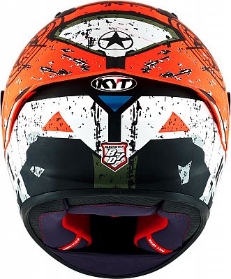 Casca integrala KYT NZ Race Blazing Matt rosu/alb/verde - MotoRR