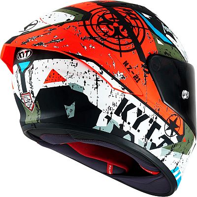 Casca integrala KYT NZ Race Blazing Matt rosu/alb/verde - MotoRR
