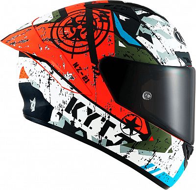 Casca integrala KYT NZ Race Blazing Matt rosu/alb/verde - MotoRR