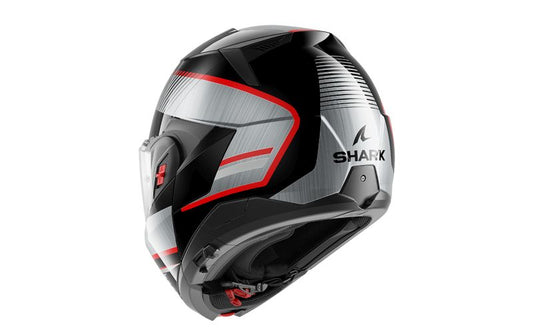 Casca Flip-Back Shark Oxo Sikter negru / rosu / argintiu - MotoRR