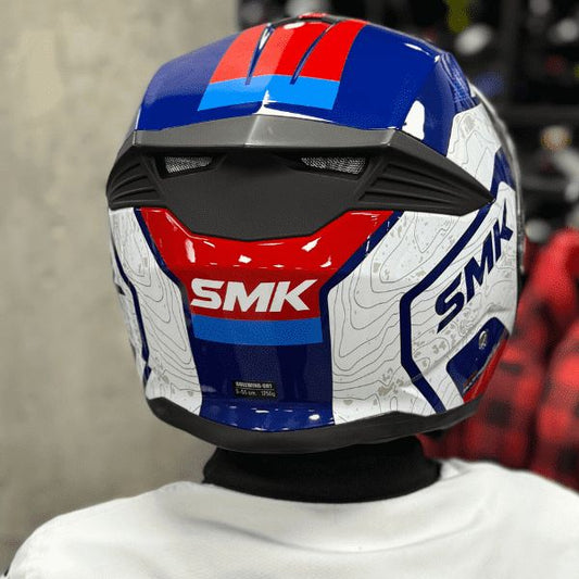 Casca Flip-Up SMK Gullwing Navigator albastru / rosu / alb - MotoRR