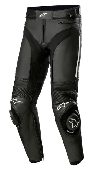 Pantaloni din piele Alpinestars Missile V3 negru / alb - MotoRR