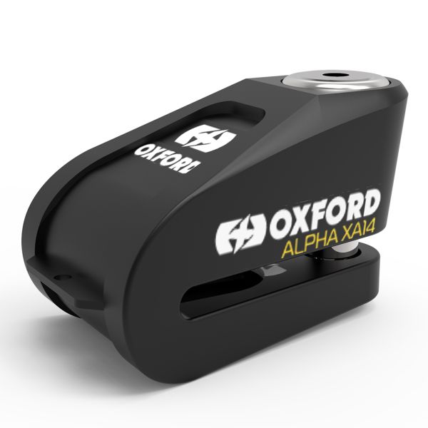 Blocator disc cu alarma Oxford Alpha XA14 galben / negru 14mm - MotoRR