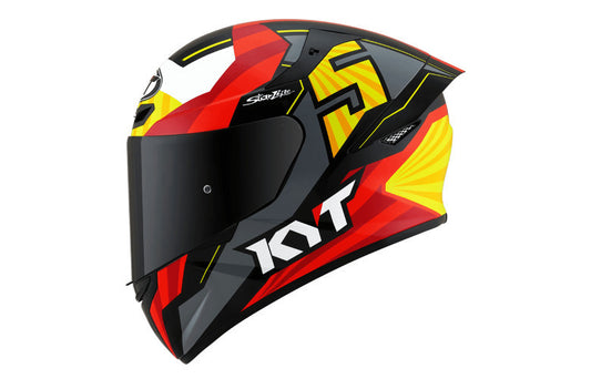 Casca integrala KYT TT-Course Flux negru/galben/rosu - MotoRR