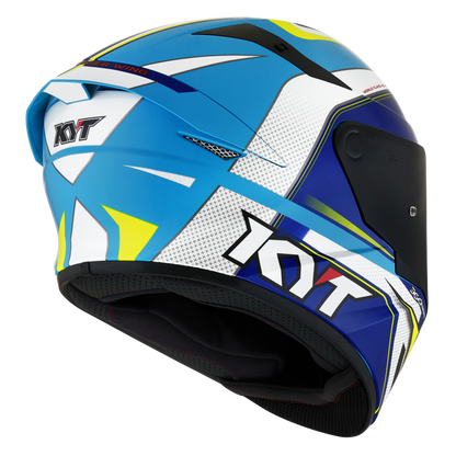 Casca integrala KYT TT-Course Grand Prix alb/albastru - MotoRR