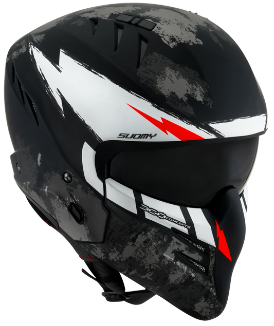 Casca integrala Suomy Armor Hi Volt Mat negru/alb - MotoRR