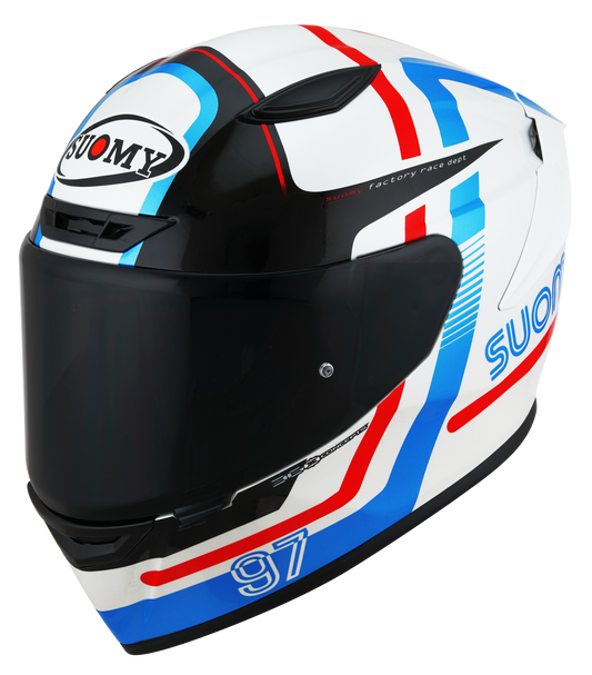 Casca integrala Suomy Track-1 Ninety Seven alb/rosu