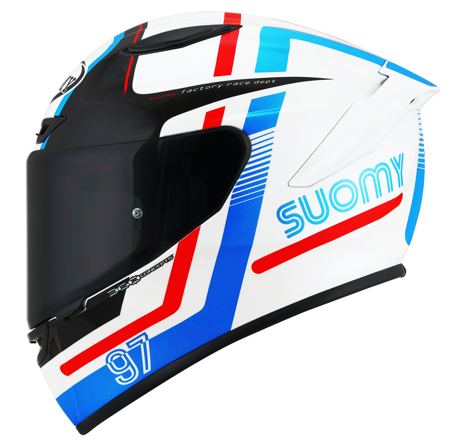 Casca integrala Suomy Track-1 Ninety Seven alb/rosu