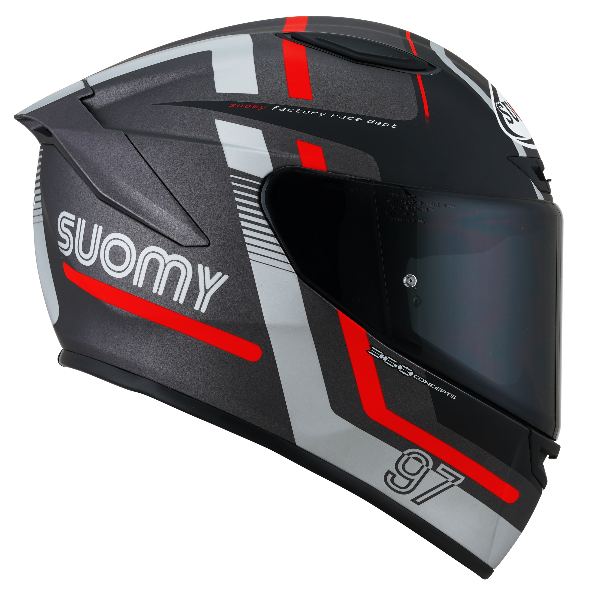 Casca integrala Suomy Track-1 Ninety Seven Matt gri/rosu/ - MotoRR