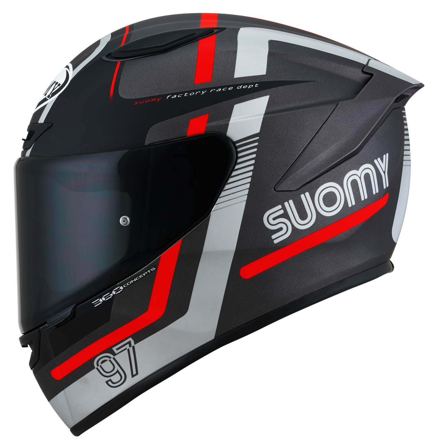 Casca integrala Suomy Track-1 Ninety Seven Matt gri/rosu/ - MotoRR