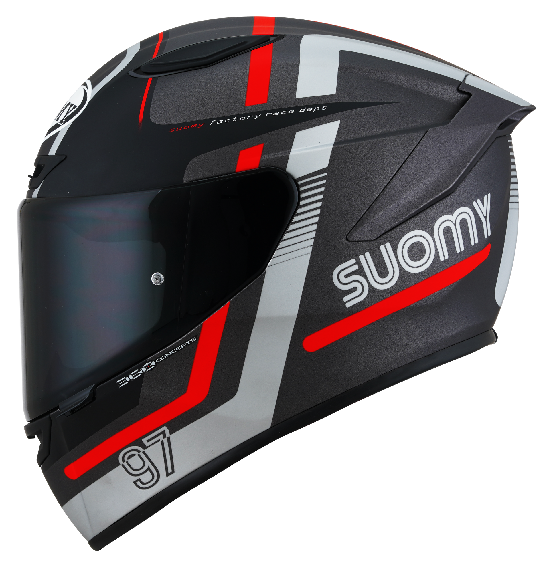 Casca integrala Suomy Track-1 Ninety Seven Matt gri/rosu/ - MotoRR