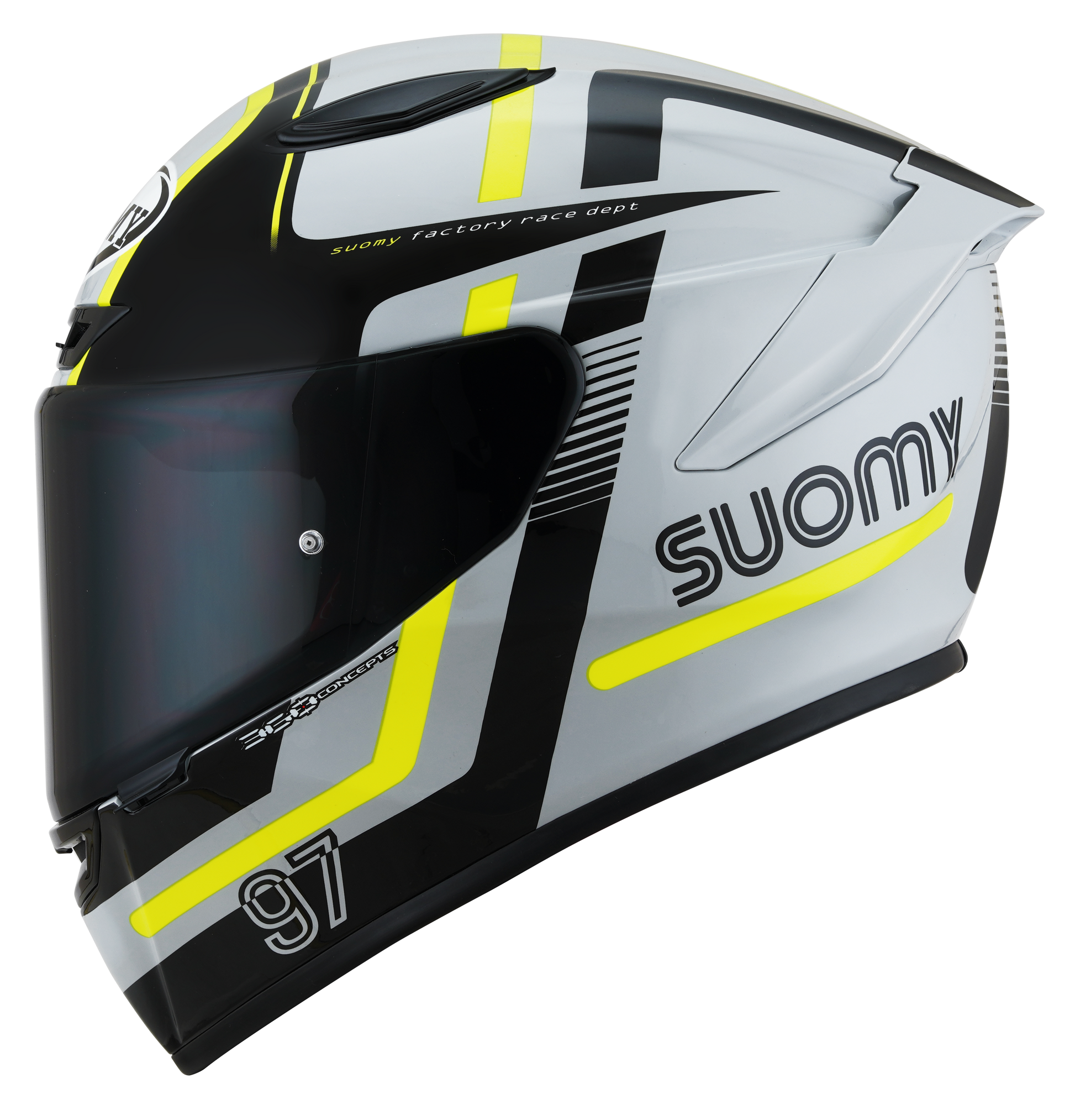 Casca integrala Suomy Track-1 Ninety Seven gri/galben - MotoRR