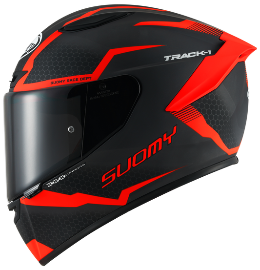 Casca integrala Suomy Track-1 Reaction mat antracit/rosu