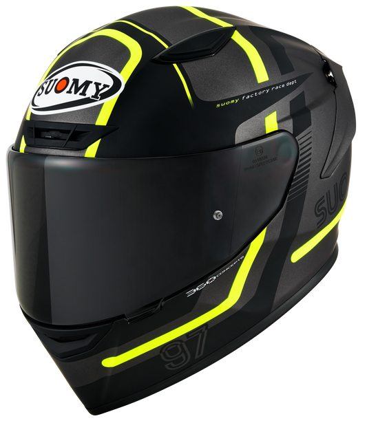 Casca integrala Suomy Track-1 Ninety Seven mat gri/galben - MotoRR
