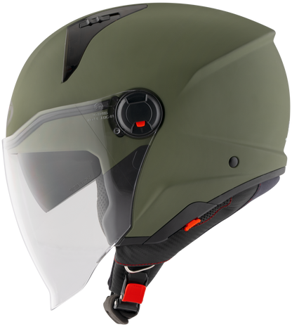 Casca Open Face KYT D-City Plain verde mat - MotoRR
