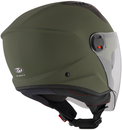 Casca Open Face KYT D-City Plain verde mat - MotoRR