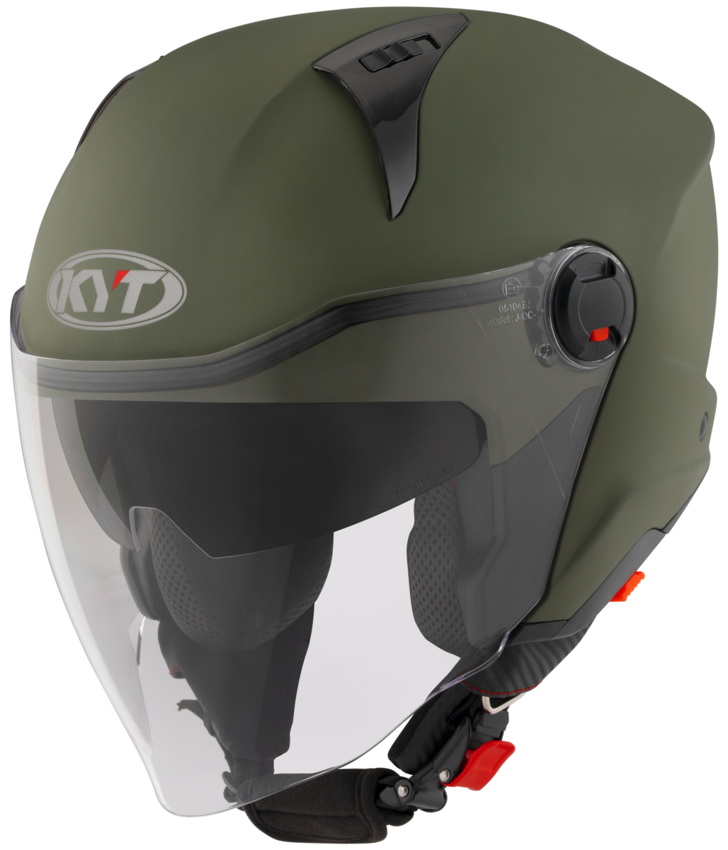 Casca Open Face KYT D-City Plain verde mat - MotoRR