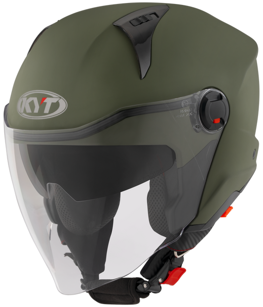 Casca Open Face KYT D-City Plain verde mat