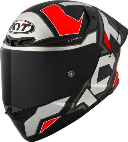 Casca integrala KYT TT-Revo Electron Mat gri/rosu - MotoRR