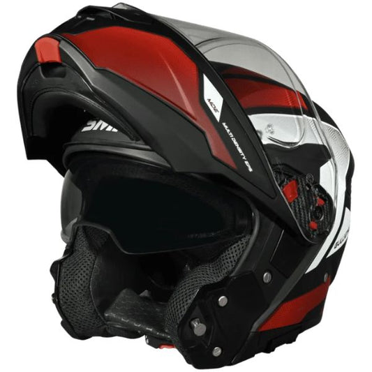 Casca Flip-Up SMK Gullwing Sonic gri-negru-rosu