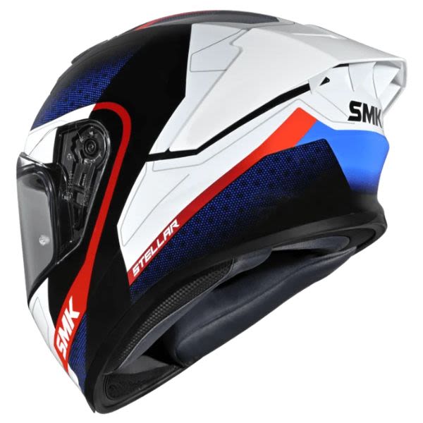 Casca integrala SMK Stellar Sport Flight alb-albastru-rosu - MotoRR