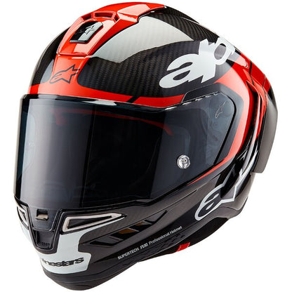 Casca integrala Alpinestars Supertech R10 Carbon Element negru/rosu/alb - MotoRR
