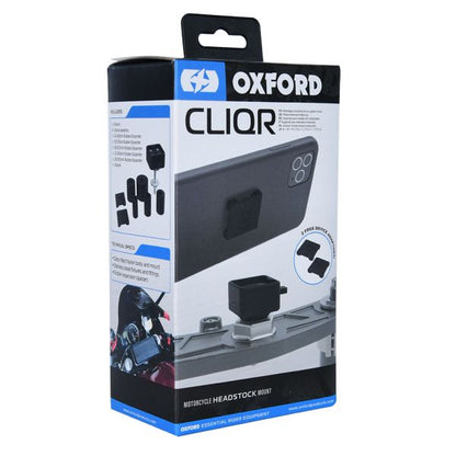 Suport telefon cu prindere pe jug Oxford CLIQR negru - MotoRR