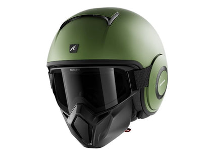 Casca Open-Face Shark Street-Drak Blank verde mat - MotoRR