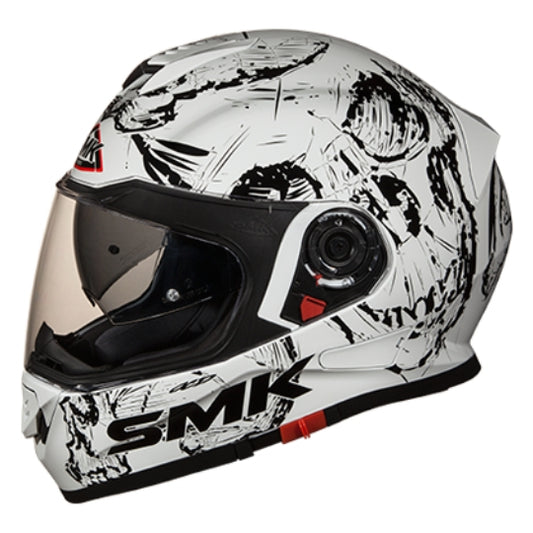 Casca integrala SMK Twister Skull GL120 negru / alb Pinlock ready - MotoRR