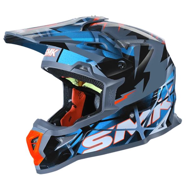 Casca Offroad SMK Alterra Fulmine albastru / gri - MotoRR